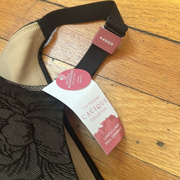 Cacique Lace Backsmoother Lighlty Lined Full Coverage Bra, size 44DDD - Picture 9 of 12